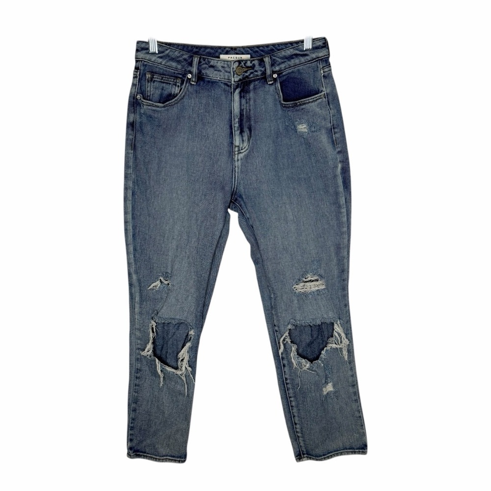 PacSun Women’s Faded Blue Ripped Mom Jeans